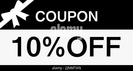 Ein einfacher 10% Rabattcoupon zum Einkaufen Stock Vektor