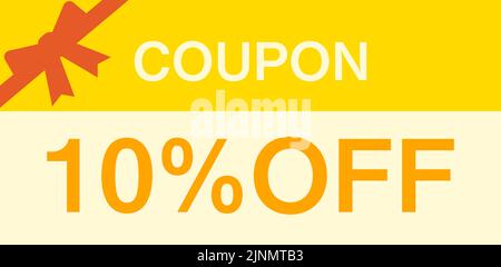Ein einfacher 10% Rabattcoupon zum Einkaufen Stock Vektor