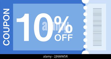 Ein einfacher 10% Rabattcoupon zum Einkaufen Stock Vektor