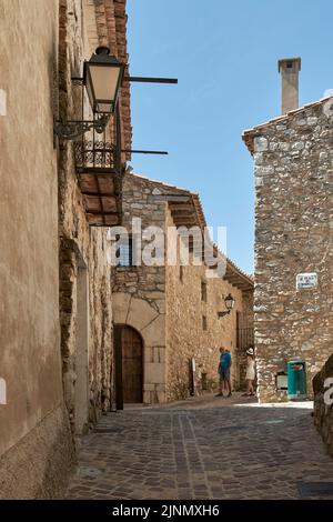 Platz des alten Krankenhauses der Stadt Culla, erklärt die schönsten in Spanien, Castellon, Spanien, Europa Stockfoto