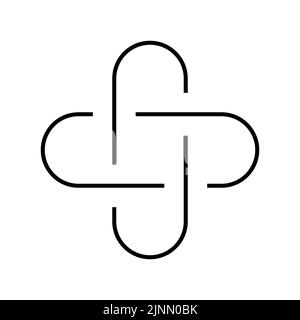 Zwei verflochtenen Schleifen Vektor-Zeichen Stock Vektor