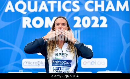 Roma, Italien. 12. August 2022. PANZIERA Margherita ITA ITALIEN Gold Medal200m Rückenschwimmen Frauen Roma, 12/8/2022 Stadio del Nuoto XXVI len Europameisterschaften Roma 2022 Foto Andrea Staccioli/Deepbluemedia/Insidefoto Kredit: Insidefoto di andrea staccioli/Alamy Live News Stockfoto