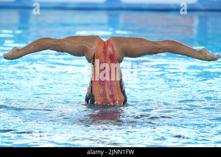 Rom, Italien. 12. August 2022. Rom, Italien 12.08.2022: Italien Team während der Final Highlights Routine Artistic Swimming in len European Aquatics in Rom 2022 in Foro Italico. Kredit: Unabhängige Fotoagentur/Alamy Live Nachrichten Stockfoto