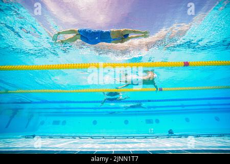 4x100 m Medley Mixed Heats Schwimmen Roma, 12/8/2022 Stadio del Nuoto XXVI len European Championships Roma 2022 Foto Diego Montano/Deepbluemedia/Insidefoto Kredit: Insidefoto di andrea staccioli/Alamy Live News Stockfoto