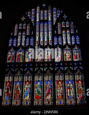 Buntglasfenster in St. Mary's Church, Church Lane, Nantwich, Cheshire, England, UK, CW5 5RQ Stockfoto