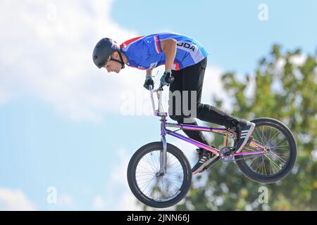 Iveta Miculycova (Tschechische Republik). BMX Freestyle Women Giold Medal. Europameisterschaften München 2022 Stockfoto