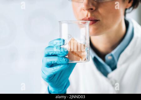 Qualitätskontrolle Inspektor Prüfung Fisch Stockfoto