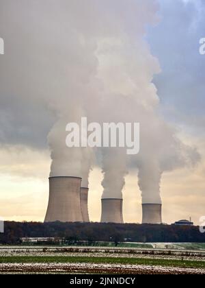 Kernkraftwerk Cattenom, AKW, Kernkraftwerk Cattenom, Lothringen, Frankreich Stockfoto