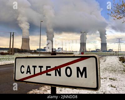 Kernkraftwerk Cattenom, AKW, Kernkraftwerk Cattenom, Lothringen, Frankreich Stockfoto