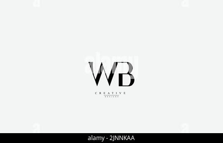 Buchstabenbuchstaben Initialen Monogramm-Logo WB BW W B Stock Vektor