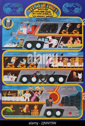 Tschechisches Plakat für JOSEPH BOLOGNA STOCKARD CHANNING und JOHN BECK im GROSSBUS 1976 Regisseur JAMES FRAWLEY Paramount Picters Stockfoto