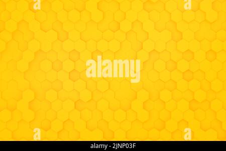 3DCG Abstract unregelmäßig ausgerichtete Sechsecke Bild von Honig Stockfoto