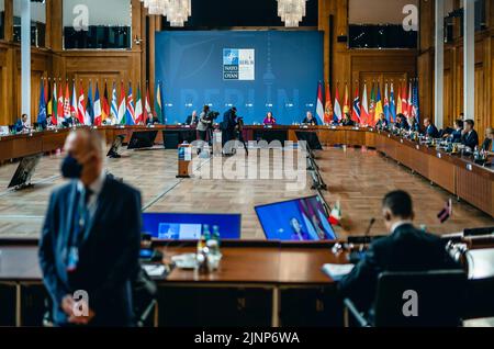 Berlin. 15.. Mai 2022. Informelles Treffen der NATO-Außenminister am 15. Mai 2022 in Berlin. Kredit: dpa/Alamy Live Nachrichten Stockfoto