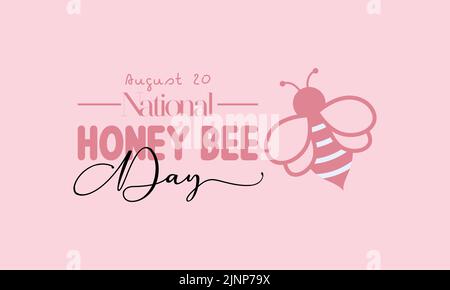 National Honigbiene Tag kalligraphische Banner-Design auf rosa Hintergrund. Schrift Schriftzug Banner, Poster, Karte Konzept Idee. Vektor-Templ Stock Vektor