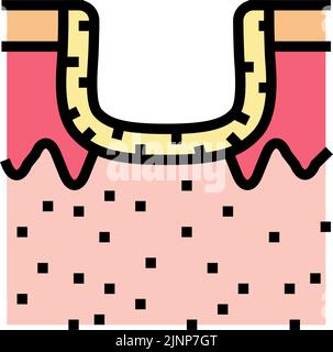 Hypertrophe Akne Narbe Farbe Symbol Vektor Illustration Stock Vektor