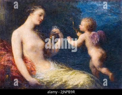 Venus und Amor, Ölgemälde auf Leinwand von Henri Fantin Latour, 1885 Stockfoto