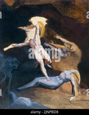 Perseus beginnend bei der Höhle der Gorgonen, (unvollständiges) Gemälde von Henry Fuseli (Johann Heinrich Füssä, 1741-1825), ca. 1816 Stockfoto