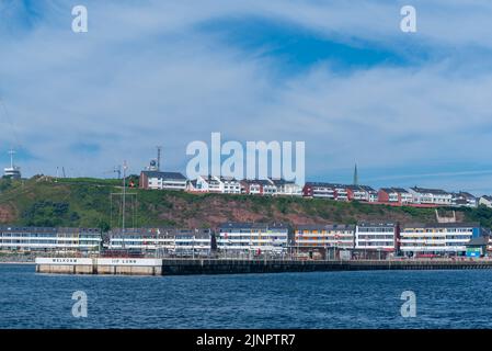 Hotels auf der Hochseeinsel und dem Kurort Helgoland, Nordsee, Schleswig-Holstein, Norddeutschland, Stockfoto