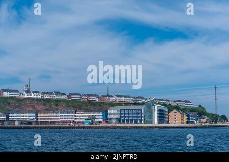 Hotels auf der Hochseeinsel und dem Kurort Helgoland, Nordsee, Schleswig-Holstein, Norddeutschland, Stockfoto