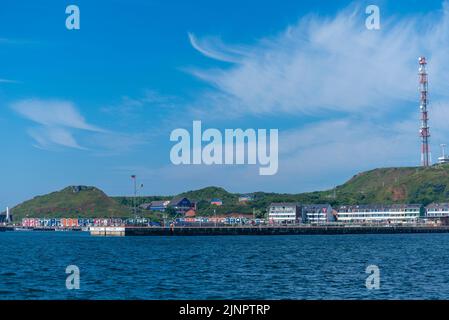 Hotels auf der Hochseeinsel und dem Kurort Helgoland, Nordsee, Schleswig-Holstein, Norddeutschland, Stockfoto