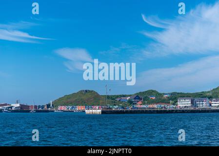 Hotels auf der Hochseeinsel und dem Kurort Helgoland, Nordsee, Schleswig-Holstein, Norddeutschland, Stockfoto