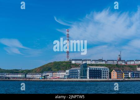 Hotels auf der Hochseeinsel und dem Kurort Helgoland, Nordsee, Schleswig-Holstein, Norddeutschland, Stockfoto