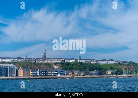 Hotels auf der Hochseeinsel und dem Kurort Helgoland, Nordsee, Schleswig-Holstein, Norddeutschland, Stockfoto