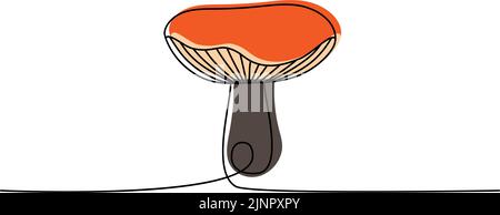 Pilz eine Linie farbige kontinuierliche Zeichnung. Pilz kontinuierliche eine Zeile bunte Illustration. Vektor minimalistische lineare Illustration Stock Vektor