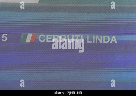 Rom, Italien. 12.. August 2022. Während der Schwimmeuropameisterschaften in Rom, Italien, im Stadio del Nuoto, Rom 12. August 2022 (Foto von AllShotLive/Sipa USA) Quelle: SIPA USA/Alamy Live News Stockfoto