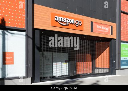 Seattle – 07. August 2022; Amazon Go Store in der Innenstadt von Seattle wurde im August 2022 aufgrund von Sicherheitsbedenken des Unternehmens vorübergehend geschlossen Stockfoto