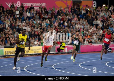 Joseph Paul Amoah aus Ghana, Zharnel Hughes aus England, Shajar Abbas aus Pakistan und Sibusiso Matsenjwa aus Eswatini traten im Finale A der Männer von 200m an Stockfoto
