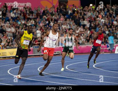 Joseph Paul Amoah aus Ghana, Zharnel Hughes aus England, Shajar Abbas aus Pakistan und Sibusiso Matsenjwa aus Eswatini traten im Finale A der Männer von 200m an Stockfoto
