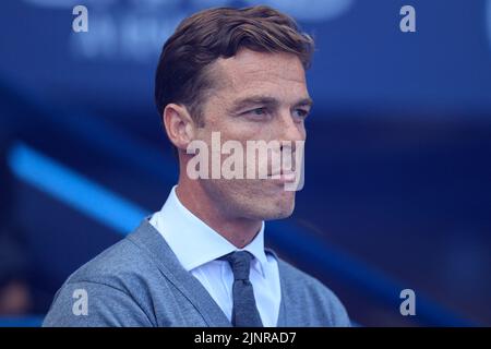 Manchester, Großbritannien. 13. August 2022. Scott Parker der Bournemouth Manager in Manchester, Großbritannien am 8/13/2022. (Foto von Conor Molloy/News Images/Sipa USA) Quelle: SIPA USA/Alamy Live News Stockfoto