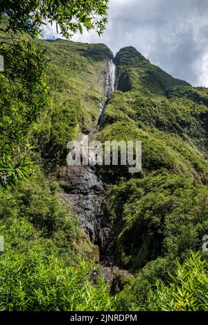 La Cascade Blanche (Weißer Wasserfall), Insel Réunion, Frankreich Stockfoto