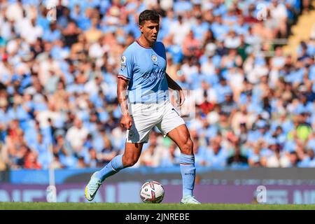 Manchester, Großbritannien. 13. August 2022. Rodrigo #16 von Manchester City in Manchester, Vereinigtes Königreich am 8/13/2022. (Foto von Conor Molloy/News Images/Sipa USA) Quelle: SIPA USA/Alamy Live News Stockfoto