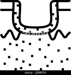 Hypertrophe Akne Narbe Linie Symbol Vektor Illustration Stock Vektor