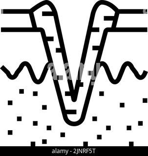 Ice Pick Akne Narbe Linie Symbol Vektor Illustration Stock Vektor