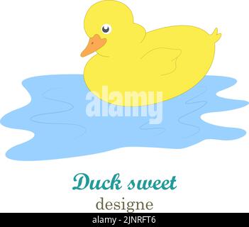 Niedliche Ente Cartoon isoliert Stock Vektor