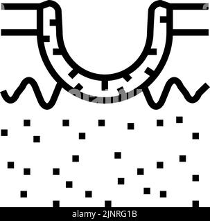 Rollende Akne Narbe Linie Symbol Vektor Illustration Stock Vektor