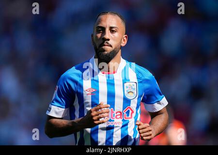 Huddersfield, Großbritannien. 13. August 2022. Sorba Thomas #7 von Huddersfield Town in Huddersfield, Vereinigtes Königreich am 8/13/2022. (Foto von Steve Flynn/News Images/Sipa USA) Quelle: SIPA USA/Alamy Live News Stockfoto