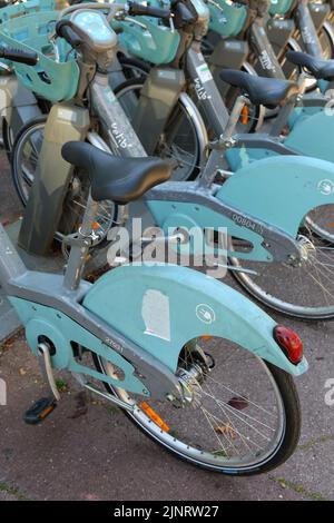 Vélib' Métropole. Location de vélos en libre-Service. Ville d’Avray. Ile-de-France. Frankreich. Europa. Stockfoto