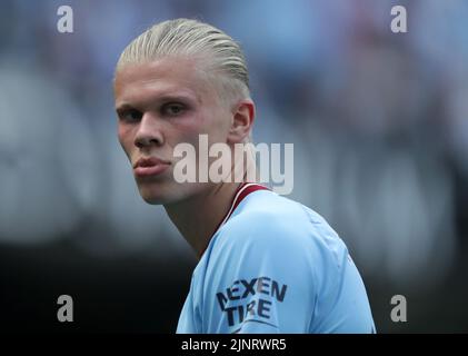 City Stadium, Manchester, Großbritannien. 13. August 2022. Premier League Football, Manchester City gegen Bournemouth FC; Erling Haaland of Manchester City Kredit: Action Plus Sports/Alamy Live News Stockfoto