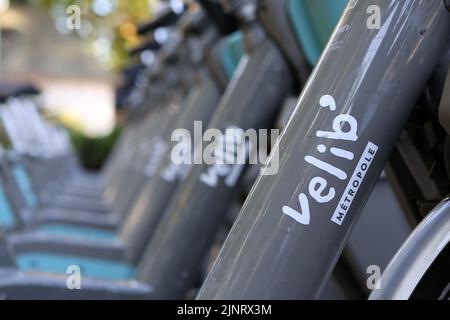 Vélib' Métropole. Location de vélos en libre-Service. Ville d’Avray. Ile-de-France. Frankreich. Europa. Stockfoto