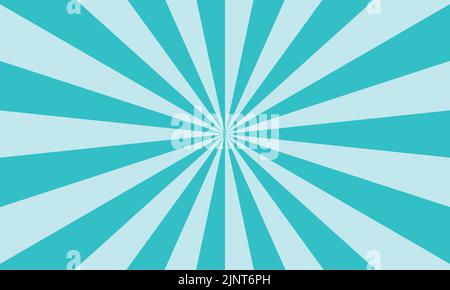 Grünes und weißes Sonnenburst-Muster. Vektorgrafik. Abstrakter Retro-Hintergrund. Stock Vektor