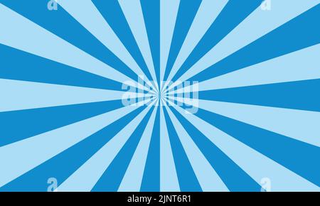 Blaues Sunburst-Muster. Vektorgrafik. Abstrakter Retro-Hintergrund. Stock Vektor