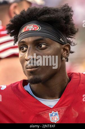 Santa Clara, Kalifornien, USA. 12. August 2022. San Francisco 49ers Wide Receiver Danny Gray (86) am Freitag, den 12. August 2022, im Levis Stadium in Santa Clara, Kalifornien. Die 49ers besiegten die Packers 28-21 bei einem Vorsaison-Spiel. (Bild: © Al Golub/ZUMA Press Wire) Stockfoto