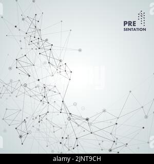 Geometrische Verbindungslinien und Punkte. Moderner Technologie grafischer Hintergrund. Vektor-Polygon-Design Stock Vektor