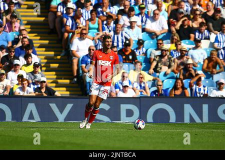 Hillsborough Stadium, Sheffield, England - 13.. August 2022 Ryan Inniss (24) von Charlton Athletic - während des Spiels Sheffield Mittwoch gegen Charlton, Sky Bet League One, 2022/23, Hillsborough Stadium, Sheffield, England - 13.. August 2022 Credit: Arthur Haigh/WhiteRoseFotos/Alamy Live News Stockfoto