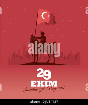 29 ekim bayrami-Briefkarte Stock Vektor
