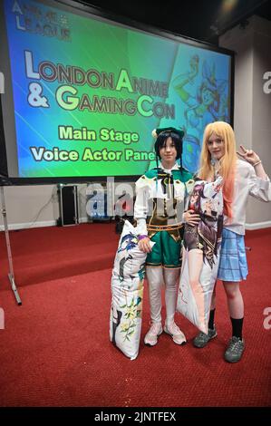 Hunderte von Ständen und Live-Performances, Teilnehmer als Anime, nahmen an der Anime & Gaming Con 2022, Novotel London West, London, Großbritannien, Teil. - 13. August 2022. Stockfoto